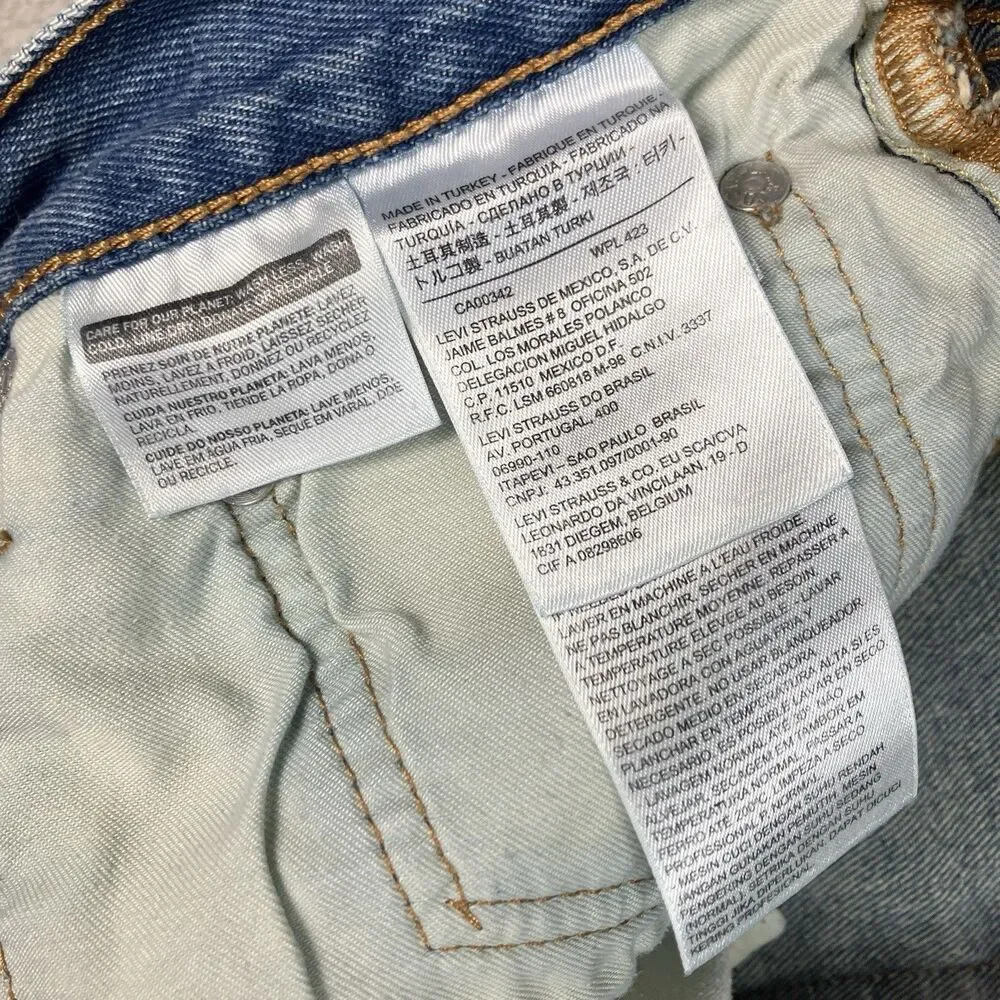 Levis 501 CT Mens Jeans 34x27** Blue Denim Tapered Workwear Utility Distressed